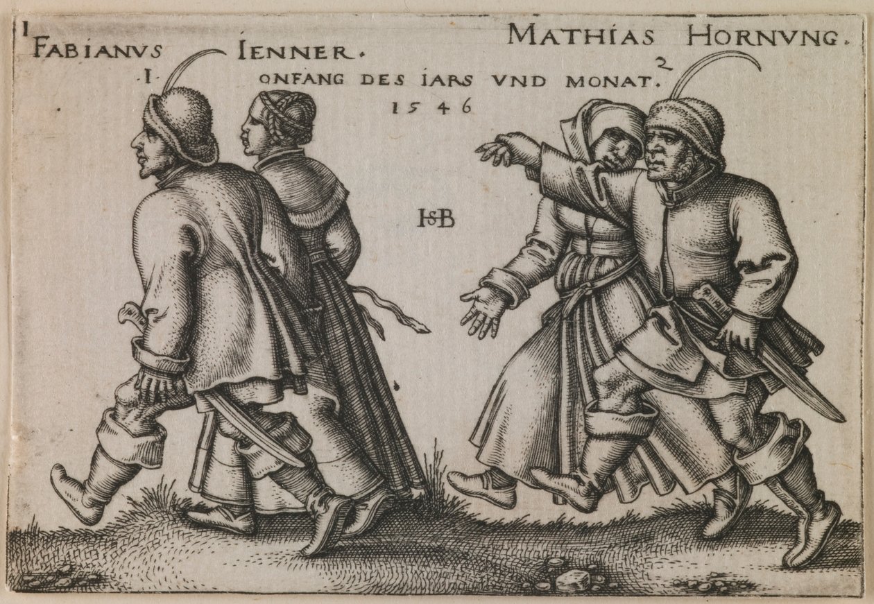 „Januar und Februar“ aus der Serie „Das Fest der Bauern oder Die zwölf Monate“ von Sebald Beham