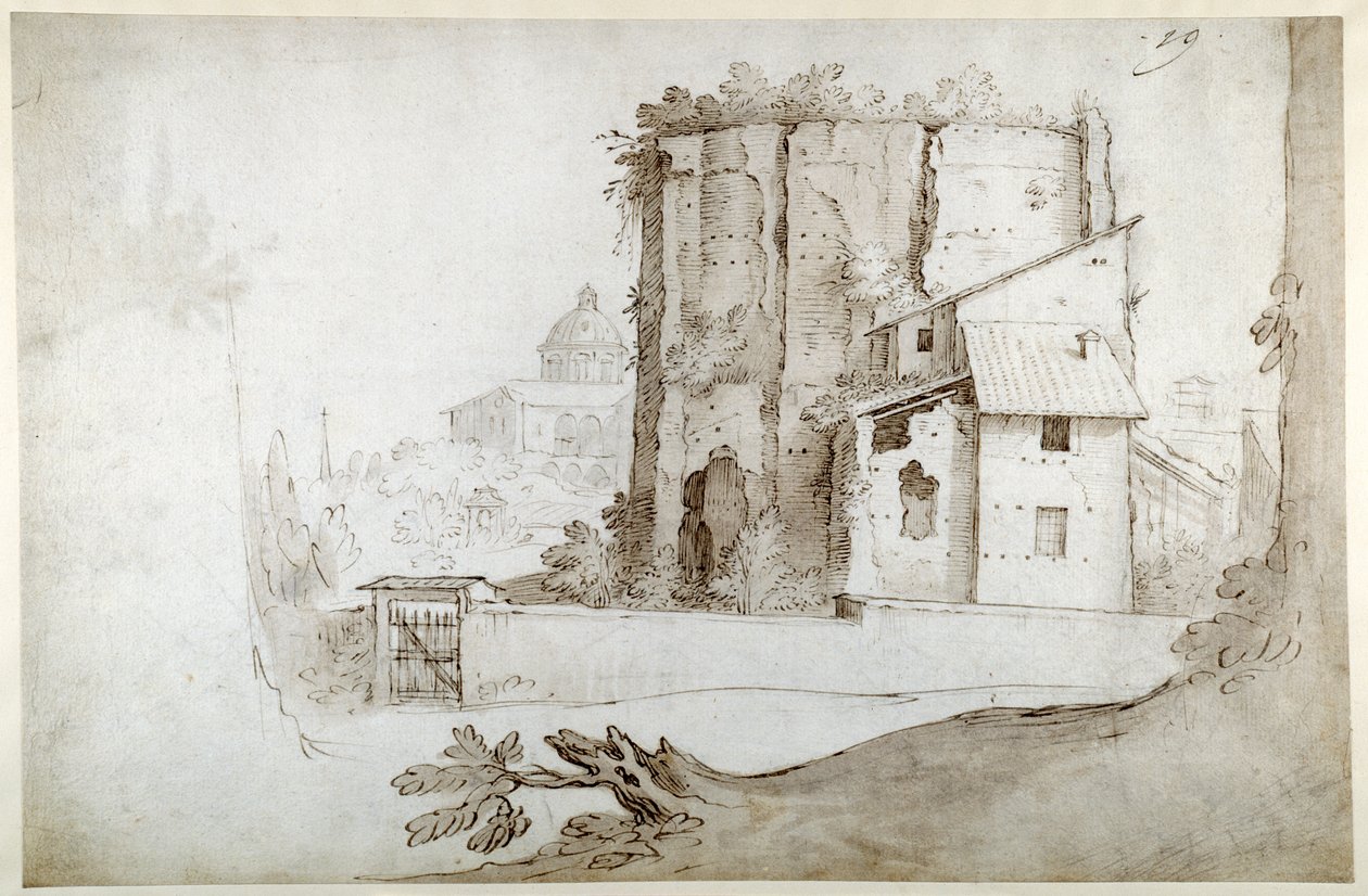 Ruinen auf dem Celio mit der Kirche SS. Giovanni e Paolo von Sebastian Vrancx