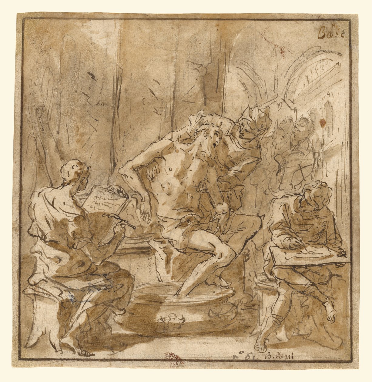 Der Tod des Seneca (recto); Studie eines Mannes (verso) von Sebastiano Ricci