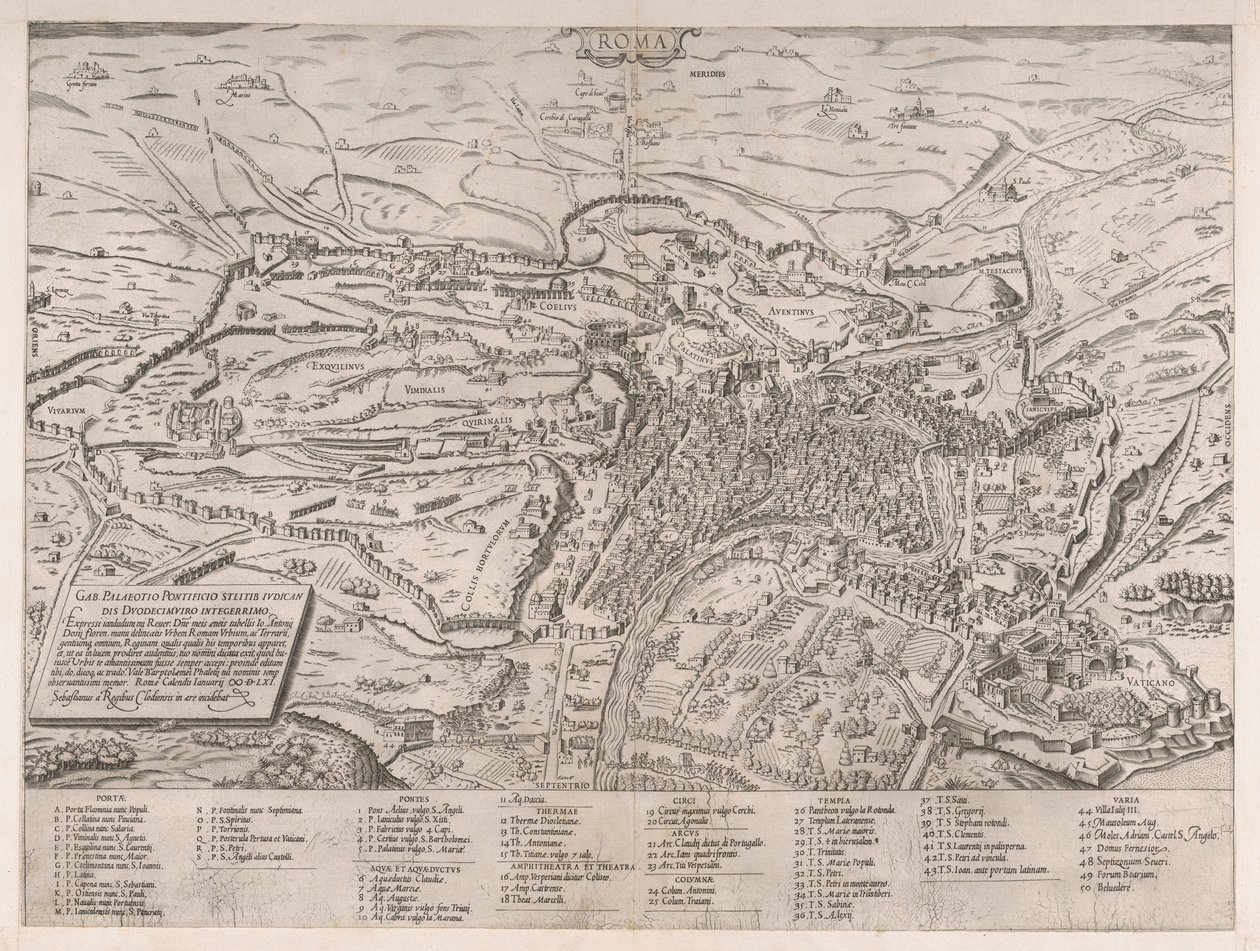 Speculum Romanae Magnificentiae: Blick auf Rom von Norden, 1561 von Sebastiano di Re