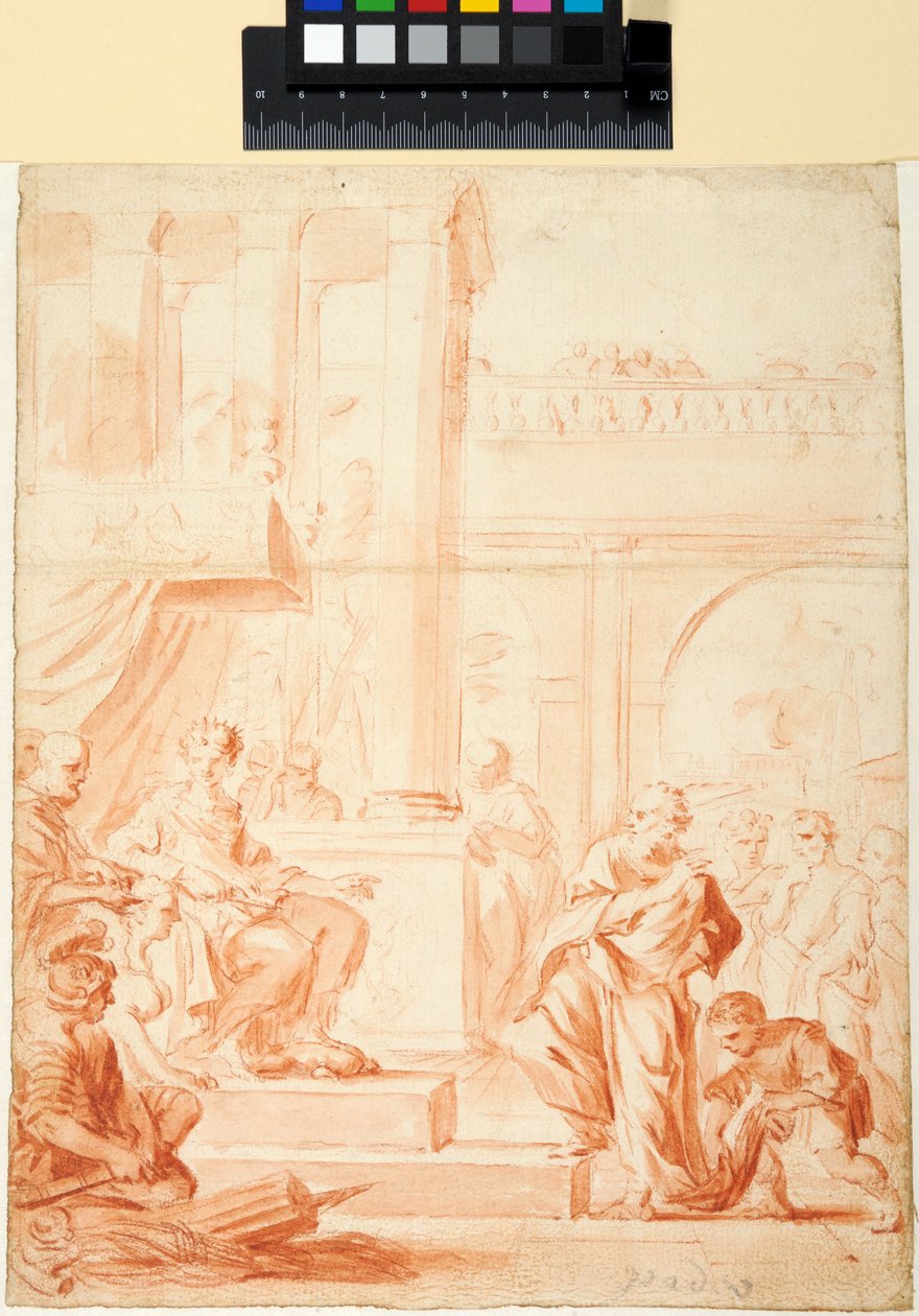 Prophet im Gespräch mit der Sphinx in Anwesenheit eines römischen Prinzen von Sébastien Bourdon