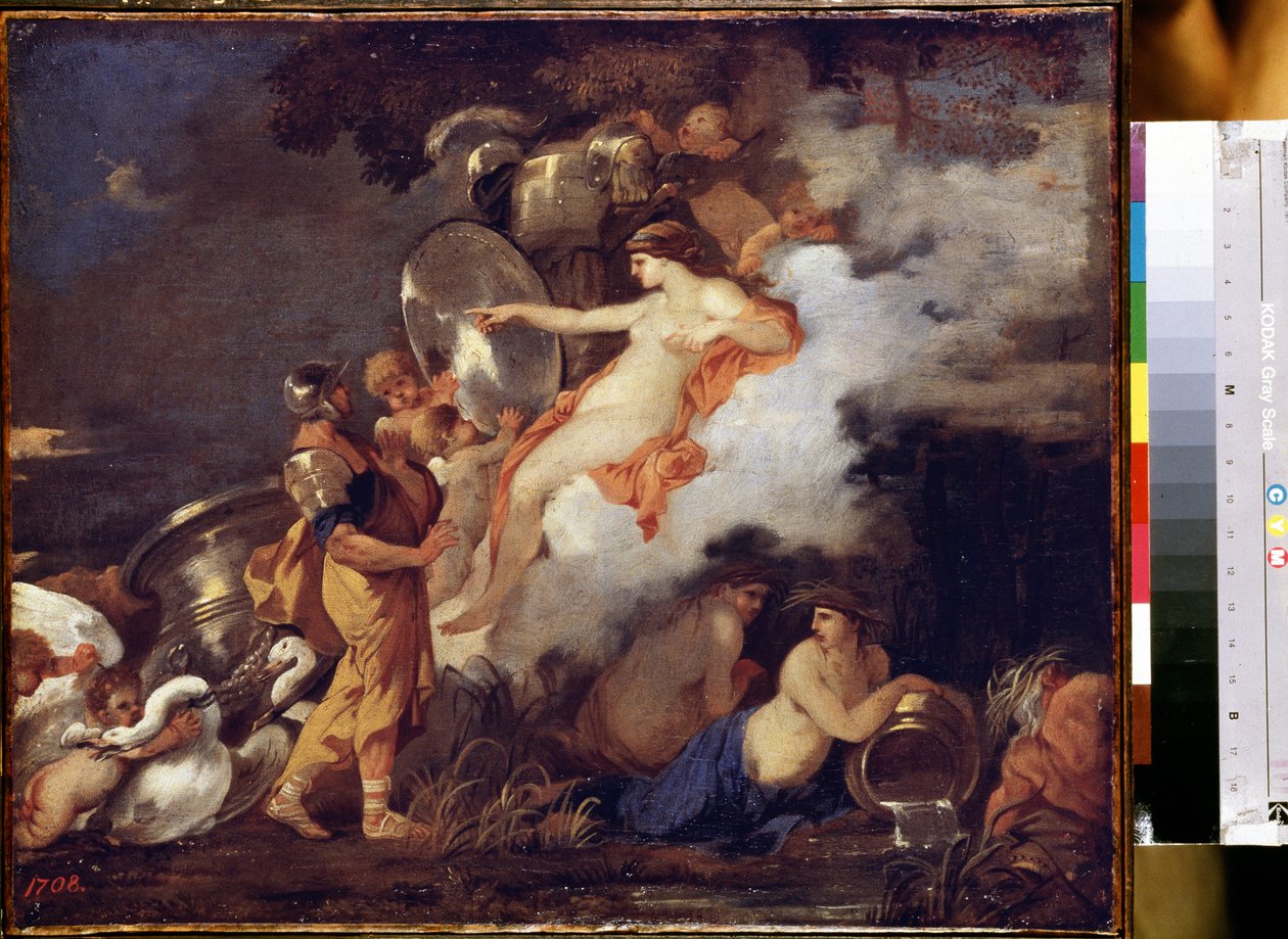 Venus und Aeneas. Venus erscheint ihrem Sohn Aeneas, um ihm auf seiner Reise zu helfen. von Sébastien Bourdon