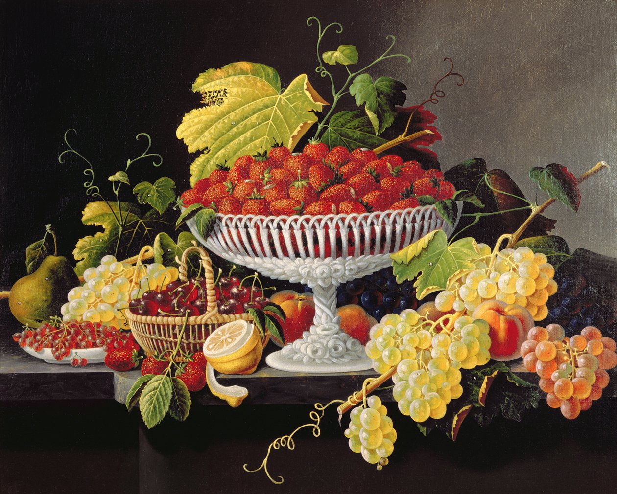 Stillleben mit Erdbeeren von Severin Roesen