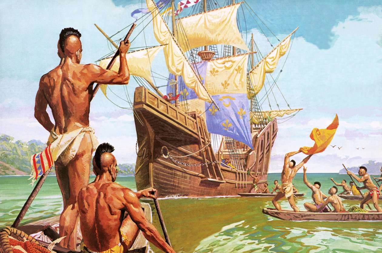 Giovanni da Verrazzano, der erste Europäer, der den Hafen von New York sah von Severino Baraldi