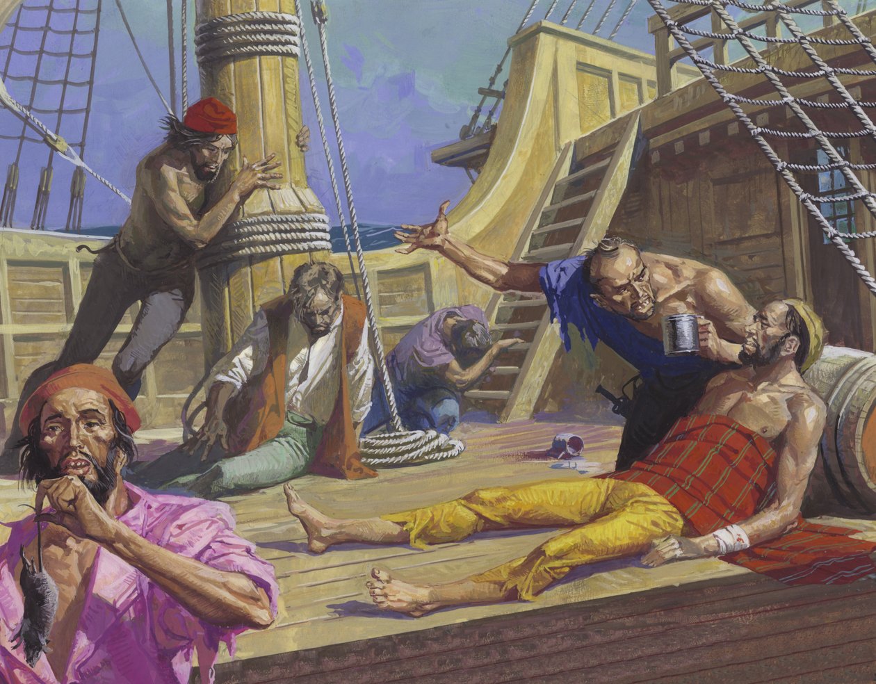 Magellans Seeleute auf der Reise über den Pazifik von Severino Baraldi