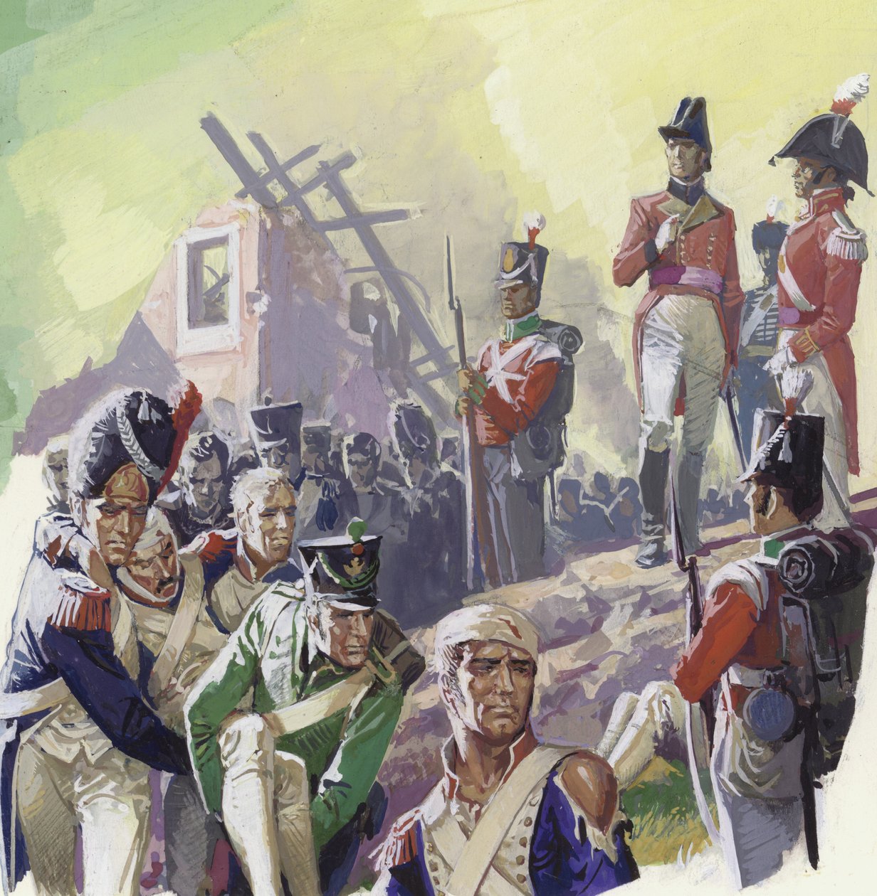 Verwundete Soldaten nach der Schlacht von Waterloo von Severino Baraldi