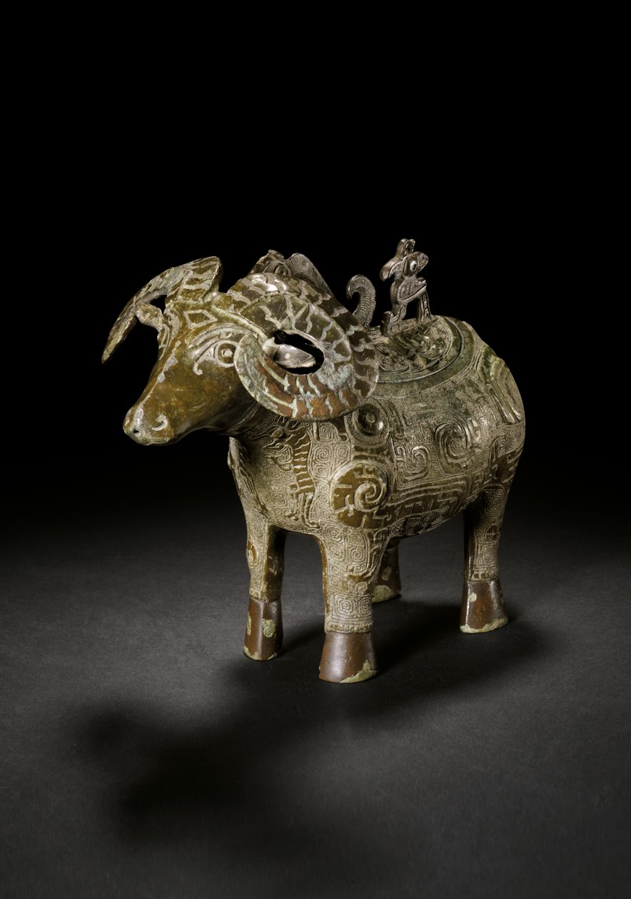 Rituelles weinartiges Gefäß in Widderform, Gong, späte Shang-Dynastie von Shang Dynasty Chinese School