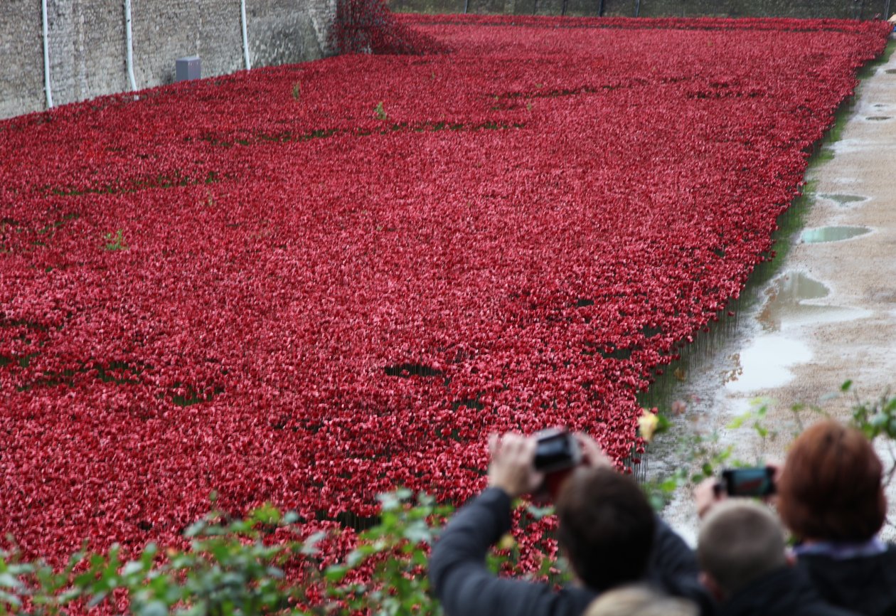Blutüberströmte Länder und Meere aus Rot, Tower of London, 2014 von Sheldon Marshall