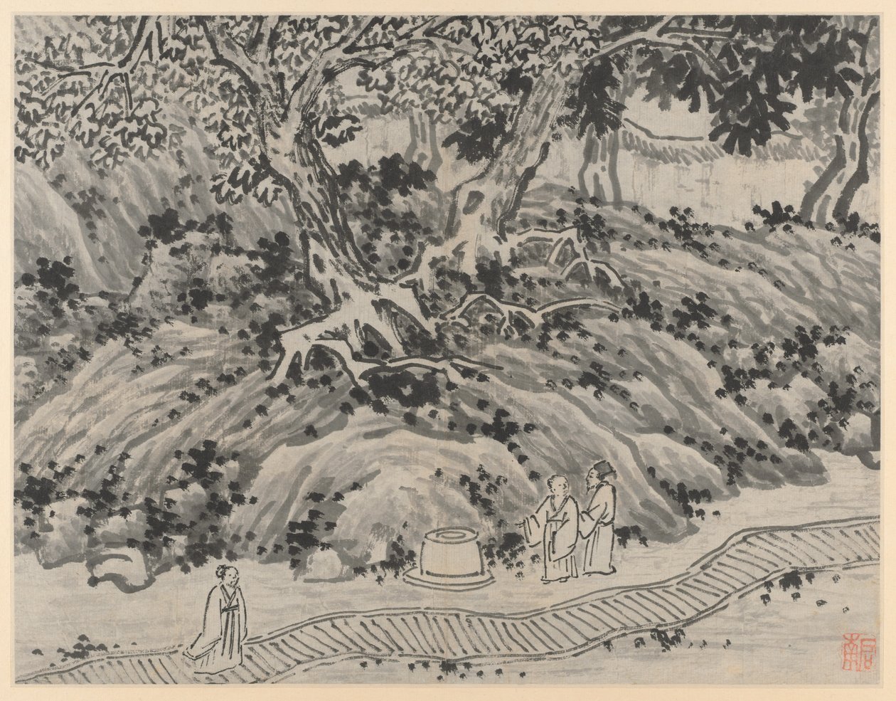 Zwölf Ansichten des Tigerhügels, Suzhou: Die Quelle des Narren von Shen Zhou