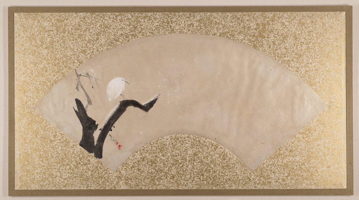 Reiher auf Baumstumpf von Shibata Zeshin