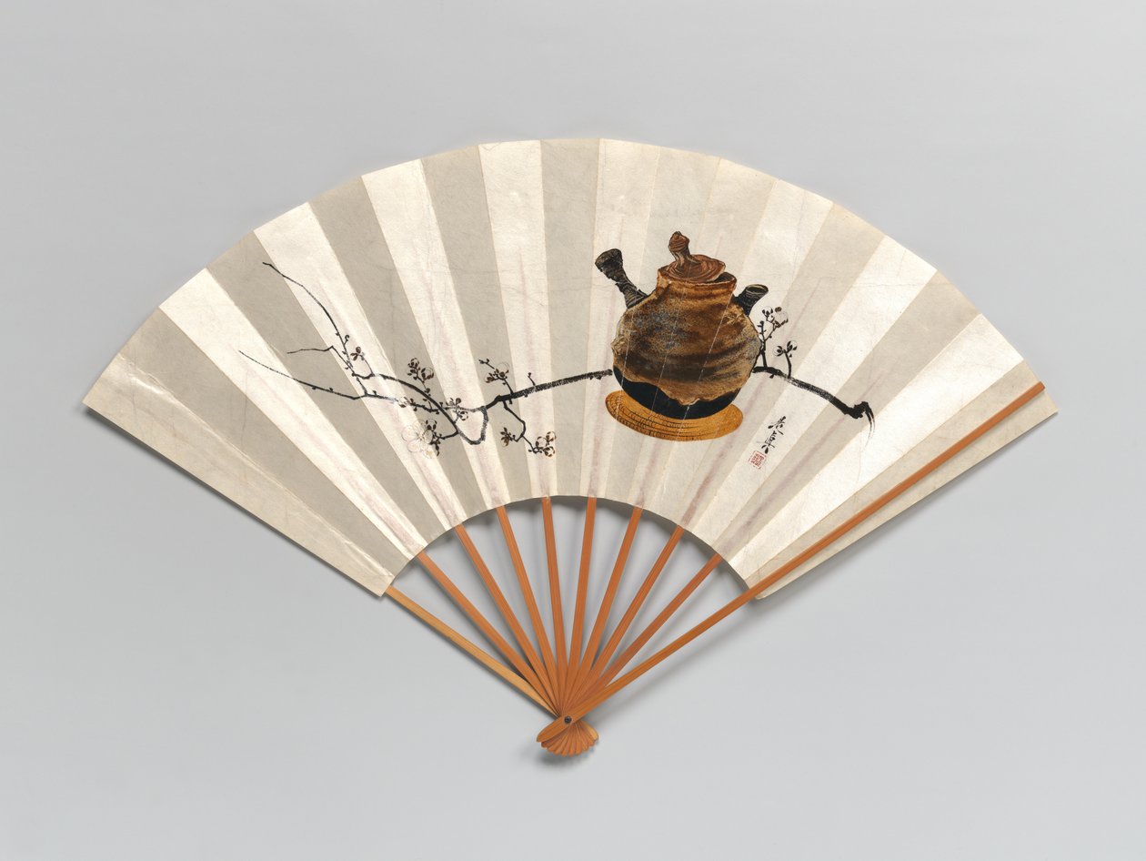 Pflaumenzweig und Teekanne von Shibata Zeshin