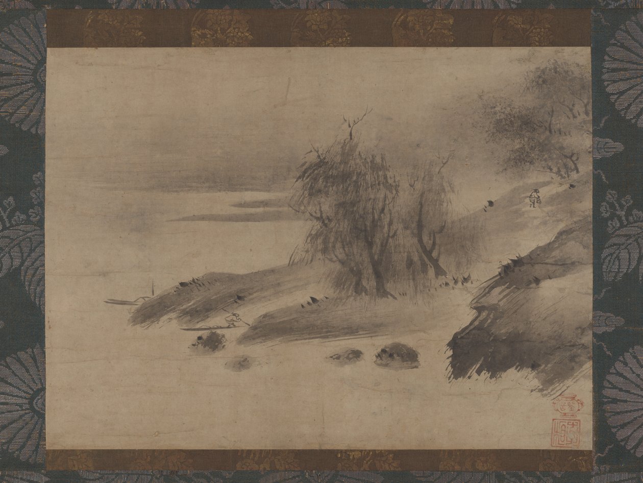 Tuschlandschaft Suiboku sansui zu von Shinso Soami