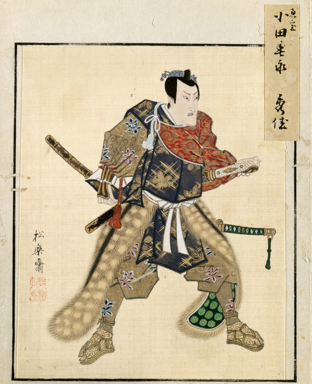 Blatt aus dem Album der Schauspielerporträts, ca. 1790-1810 von Shorakusai