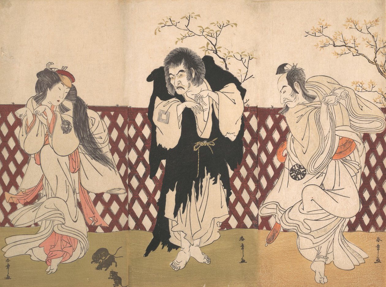 Ichikawa Danjuro IV in der Rolle des Mönchs Mongaku aus dem Stück Hana-zumo Genji-biki, 1775 von Shunsho