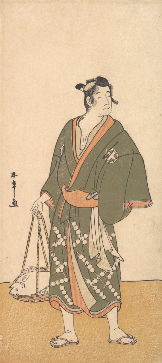 Der Schauspieler Otani Hiroemon III als Fischhändler, 1726-1792 von Shunsho