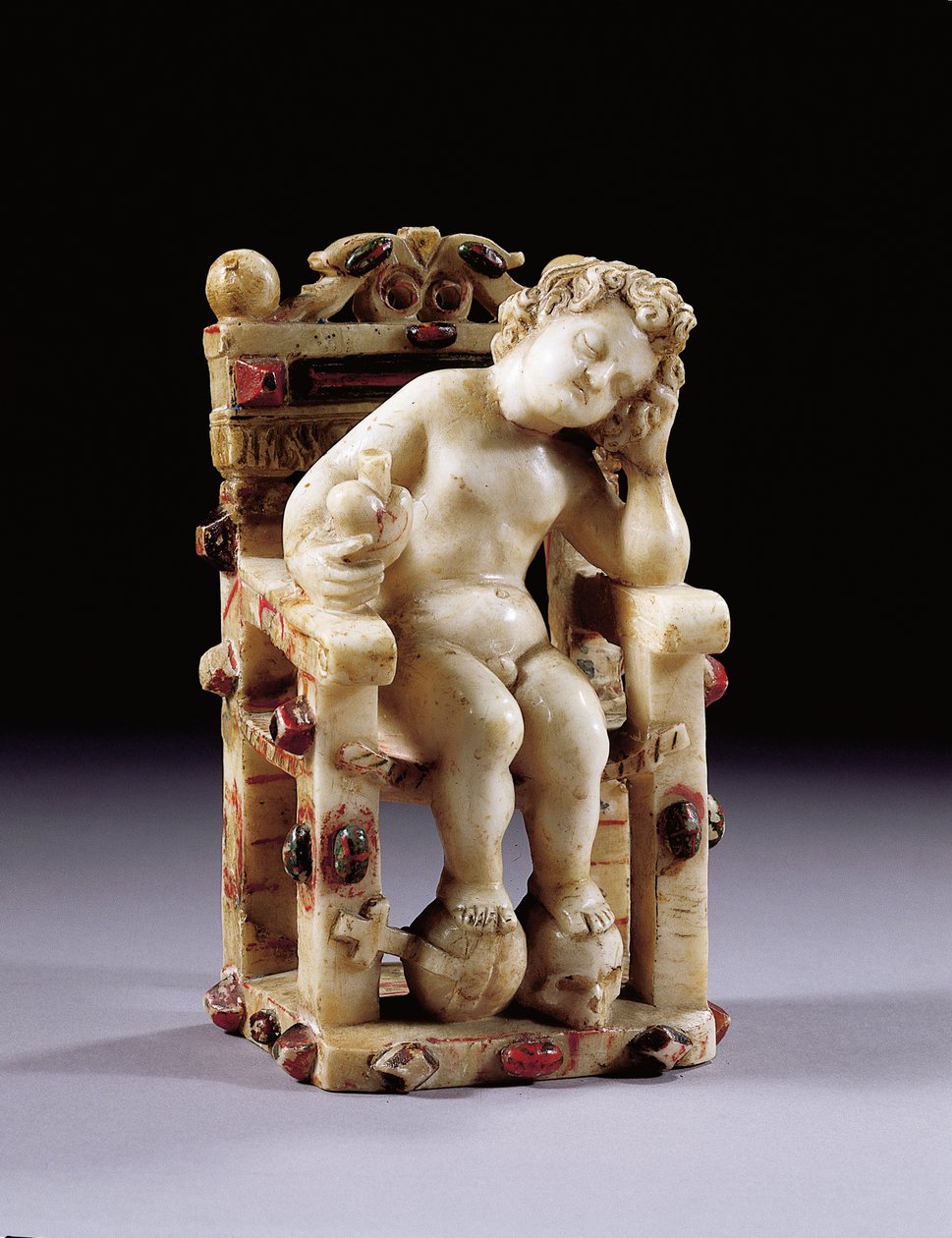 Figur des Jesuskindes auf einem Thron sitzend, frühes 17. Jahrhundert von Sicilian School