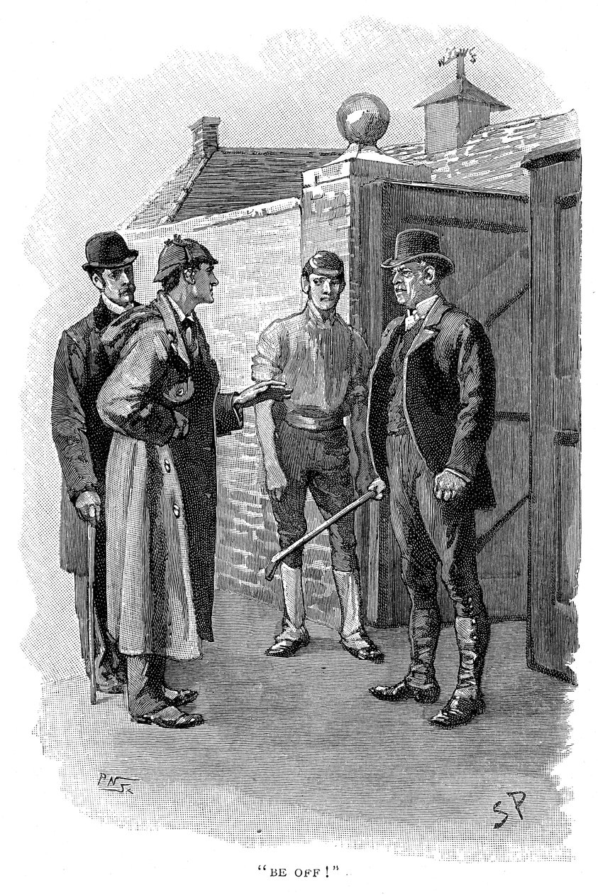 Das Abenteuer von Silver Blaze, Holmes verhört einen Verdächtigen von Sidney Paget