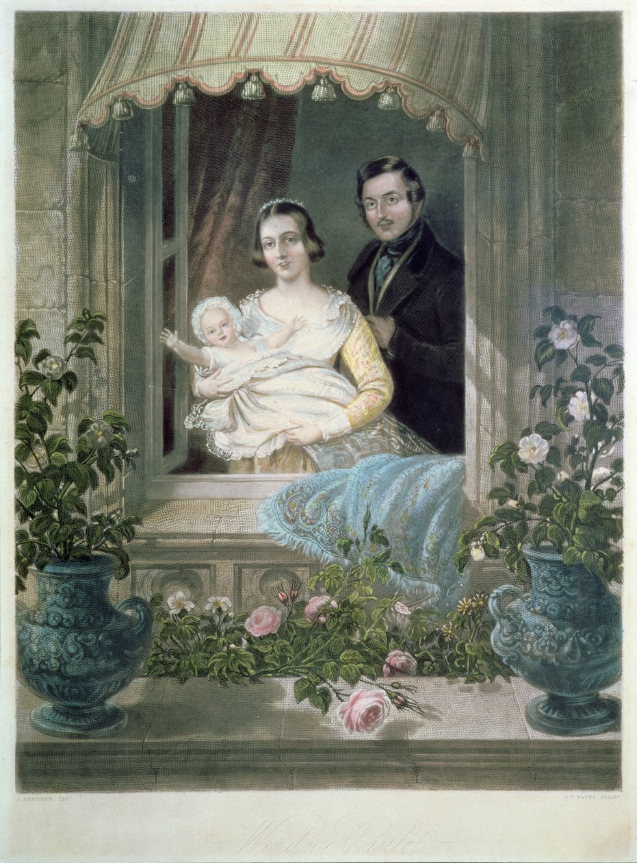 Königin Victoria, Prinz Albert und Baby im Windsor Castle von Siegfried Detler Bendixen