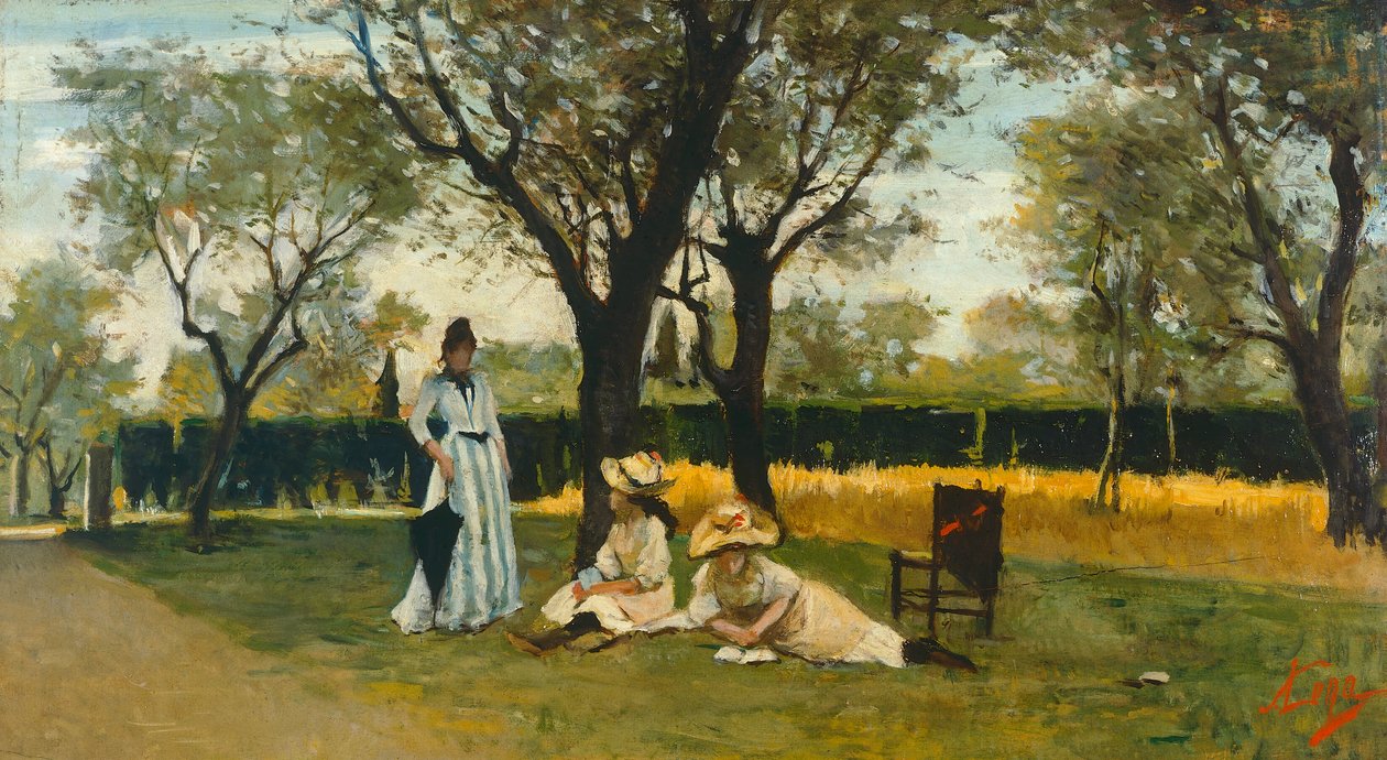 In der Villa von Poggio Piano von Silvestro Lega