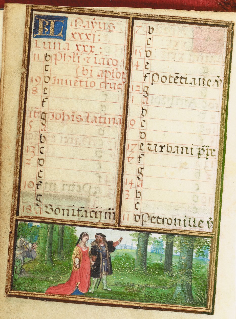 Folio aus einem Miniatur-Stundenbuch, Gebrauch von Rom, Brügge von Simon Bening