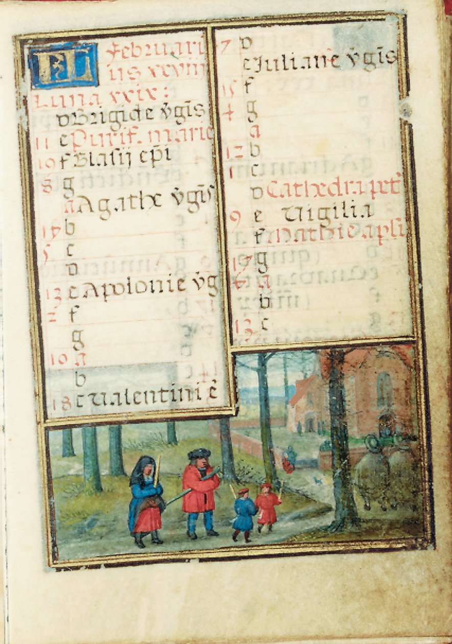 Folio aus einem Miniatur-Stundenbuch, Gebrauch von Rom, Brügge, 1530-35 von Simon Bening