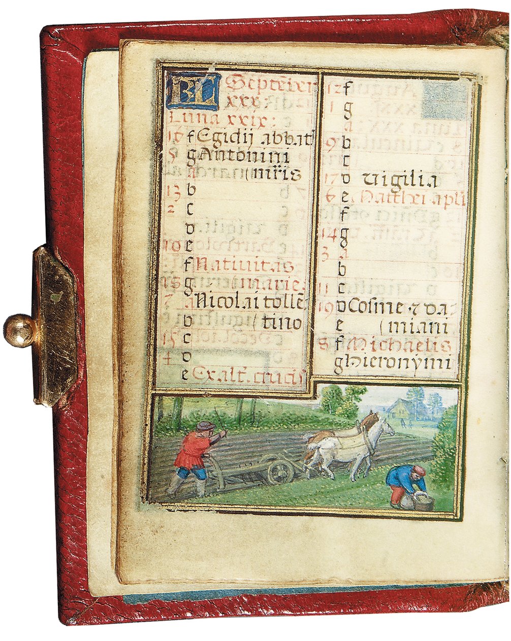 Folio aus einem Miniatur-Stundenbuch, Gebrauch von Rom, Brügge, 1530-35 von Simon Bening