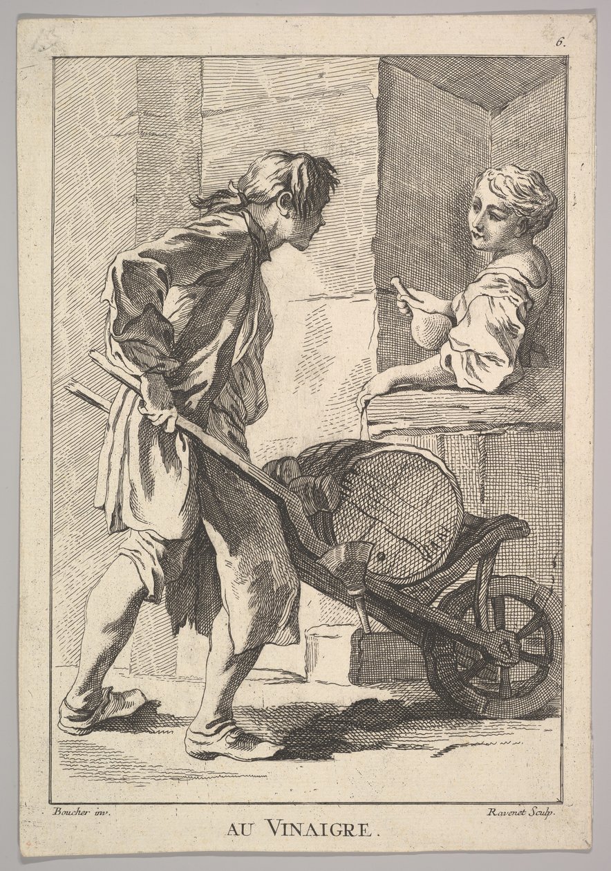 Umgekehrte Kopie von Au Vinaigre Vinegar, aus Le Cris de Paris, 18. Jahrhundert von Simon Francois Ravenet