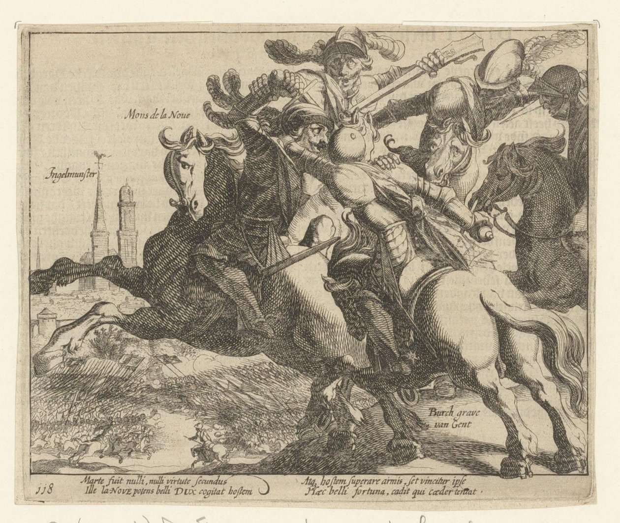 François de la Noue gefangen während der Schlacht bei Ingelmunster, 1580 von Simon Frisius