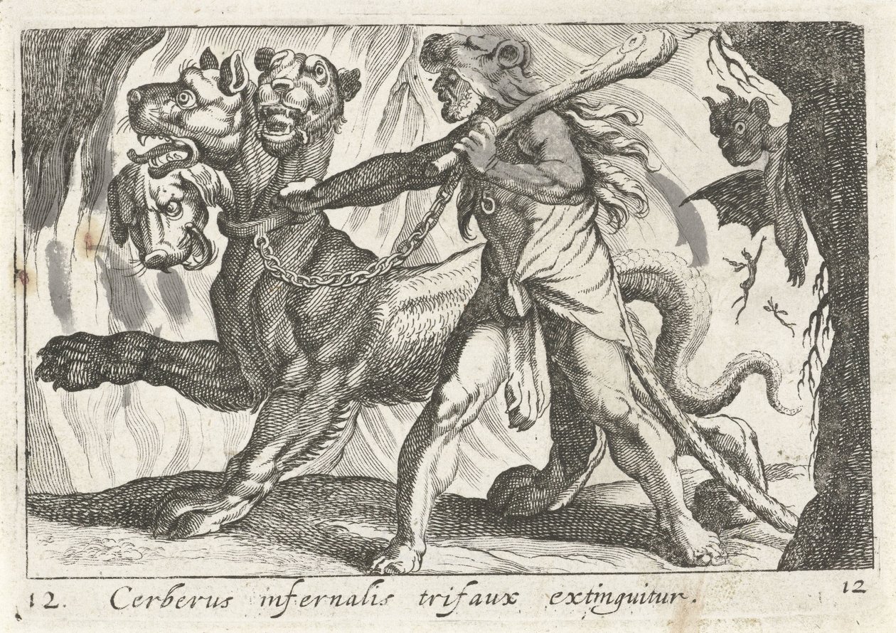 Herkules fängt Cerberus von Simon Frisius