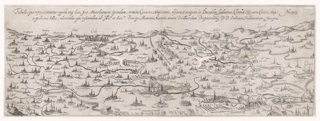Karte des Herzogtums Jülich, 1614 von Simon Frisius