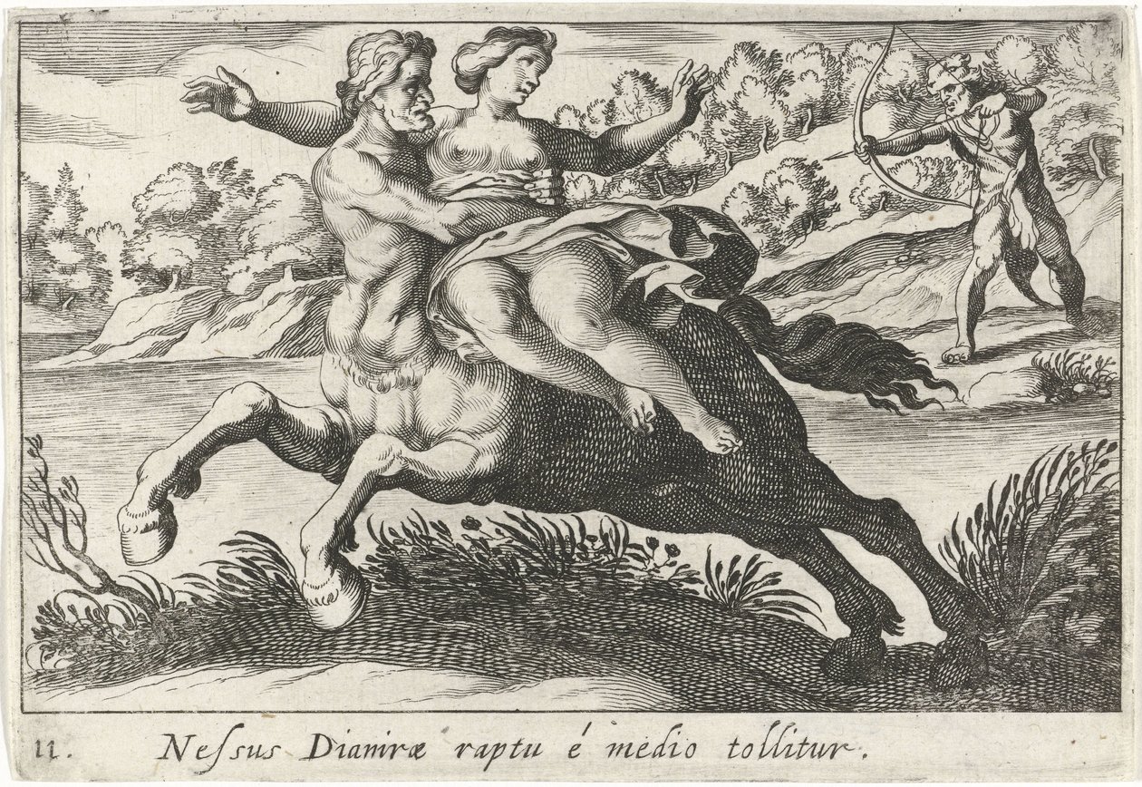 Nessus versucht Deïanira zu entführen von Simon Frisius