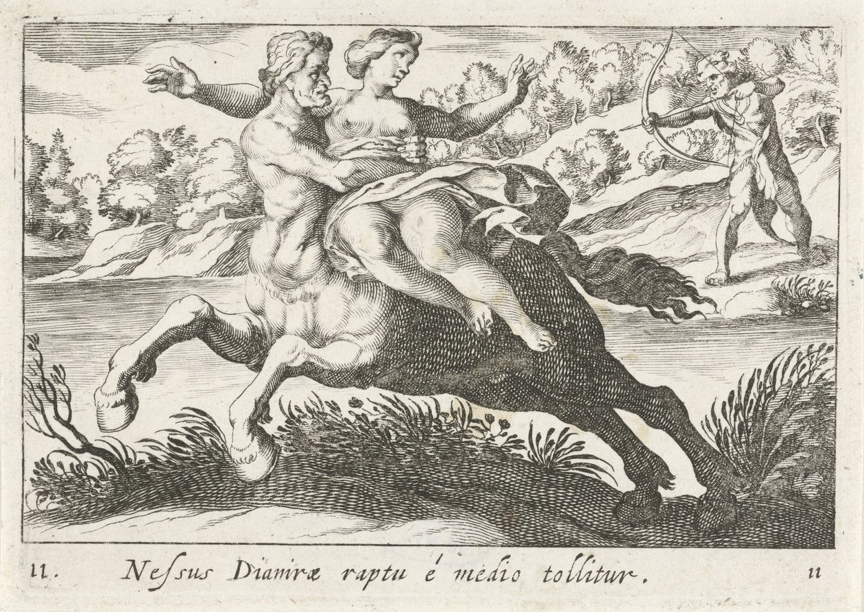 Nessus versucht Deïanira zu entführen von Simon Frisius