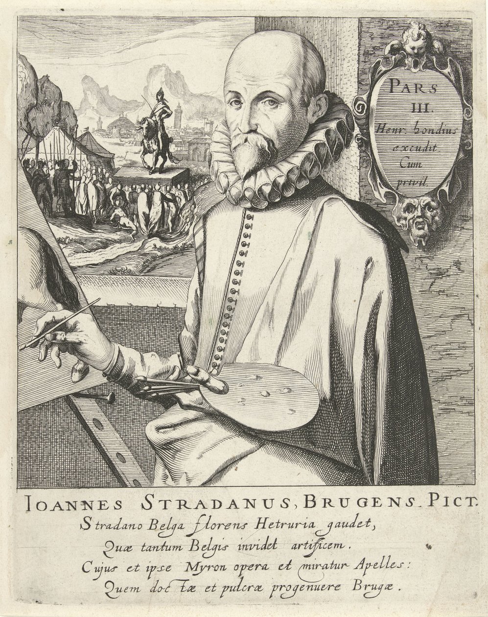 Porträt von Jan van der Straet von Simon Frisius