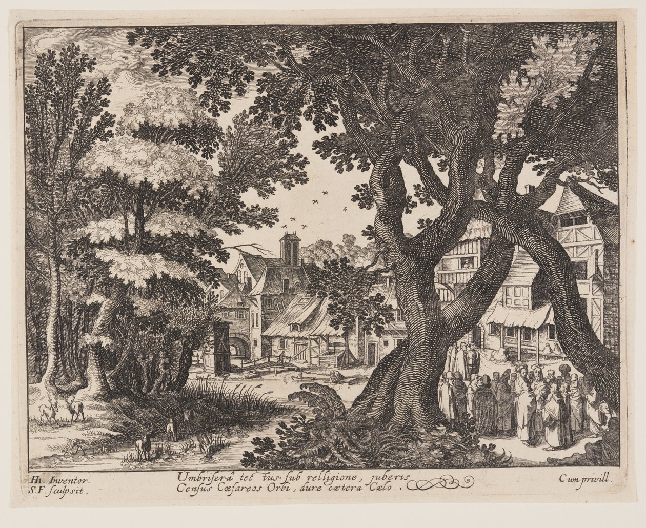 Der Zinsgroschen, aus Landschaften mit Szenen aus dem Leben Christi von Simon Frisius