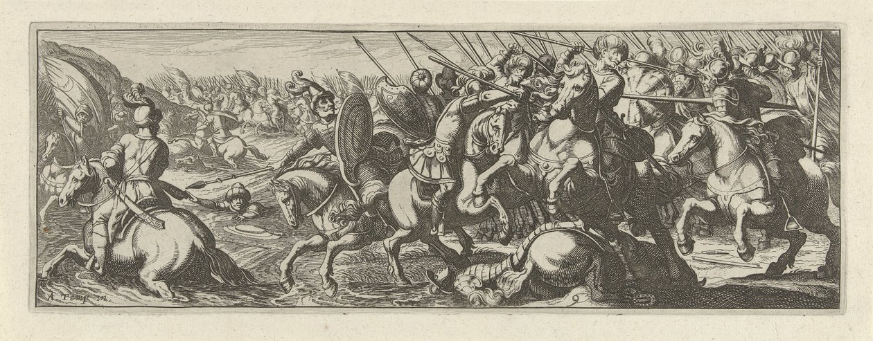 Feldschlacht bei einem Fluss (Cavalerie) von Simon Frisius