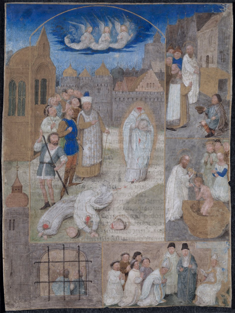 Blatt aus einem Brevier von Karl dem Kühnen und Margarete von York: Das Martyrium des Heiligen Denis von Simon Marmion