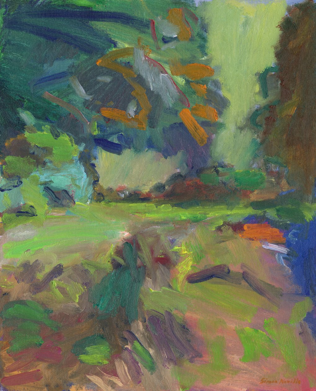 Feld mit Bäumen, 2024 von Simon Neville