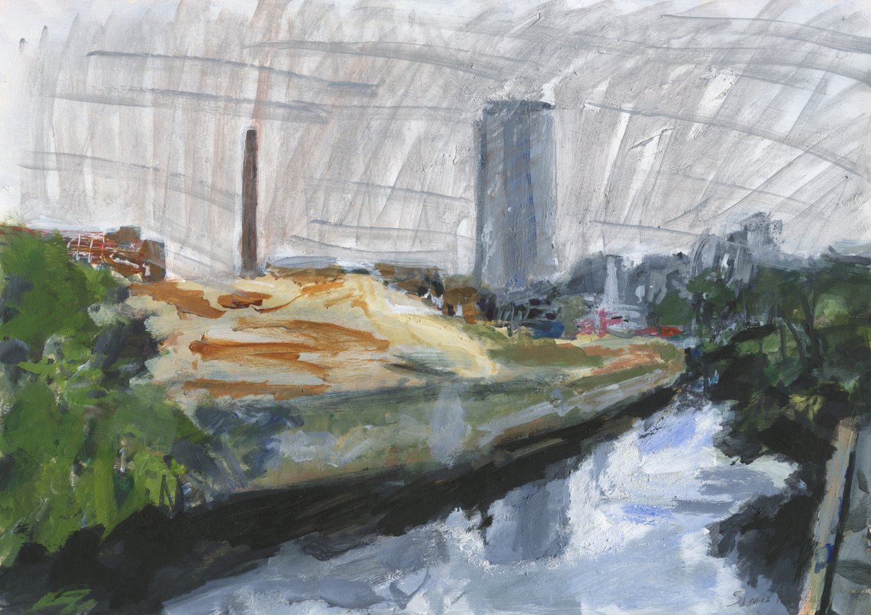River Wandle und Ram Brewery Entwicklungsgebiet, Wandsworth von Simon Neville