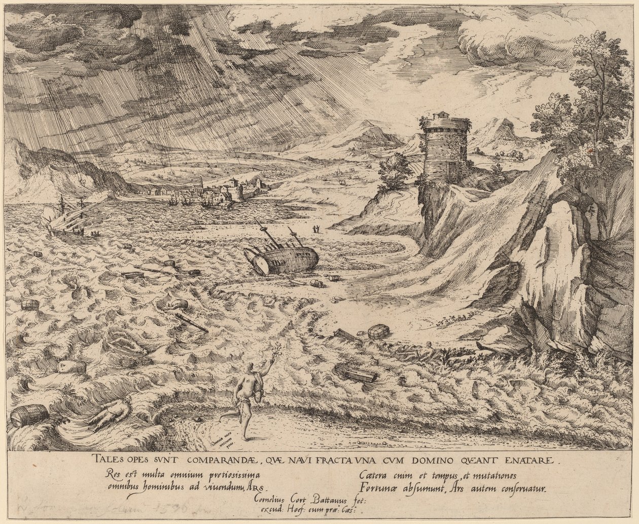 Das Schiffswrack von Simon Novellanus after Cornelis Cort