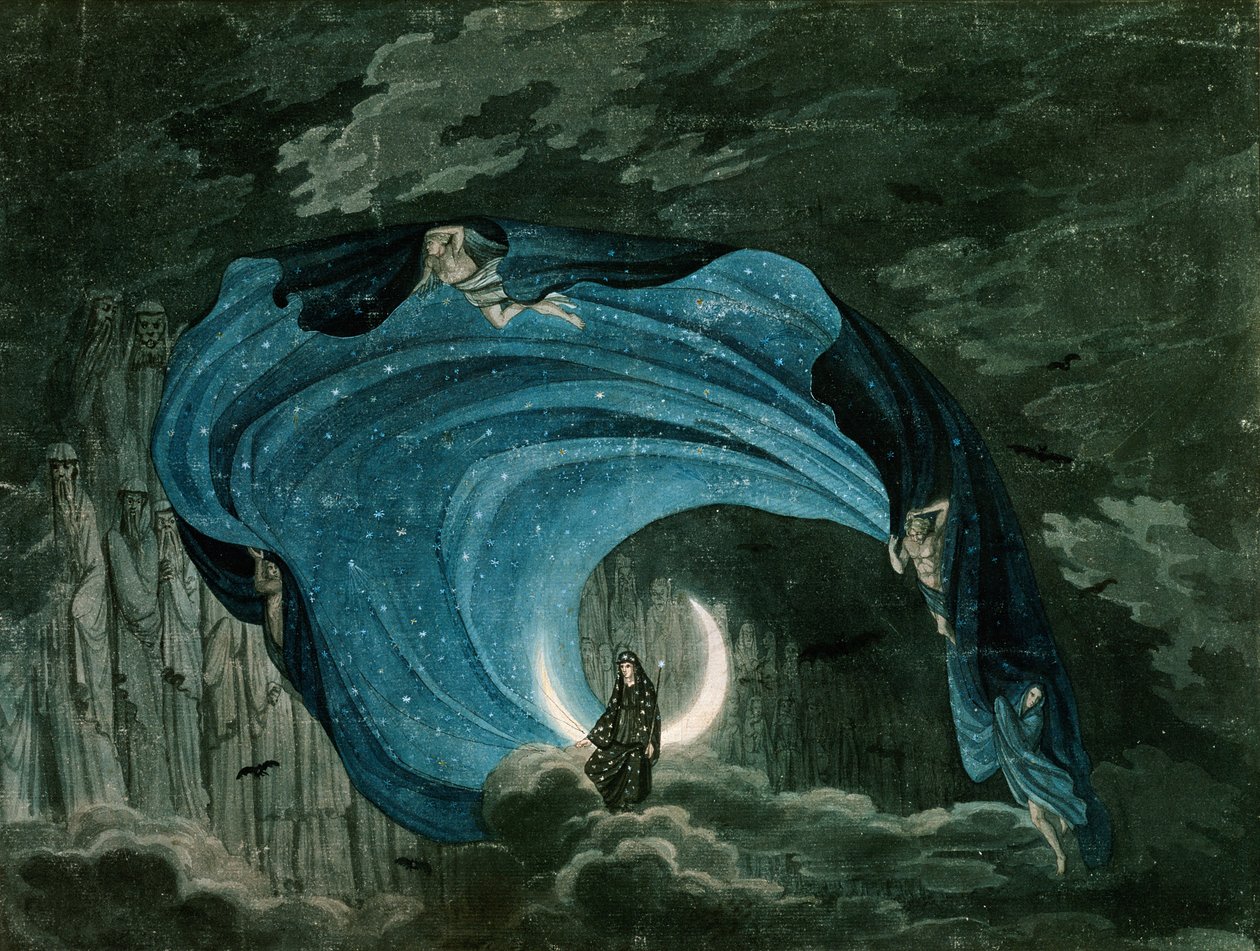 Dekor für die Königin der Nacht, Mozarts Oper von Simon Quaglio
