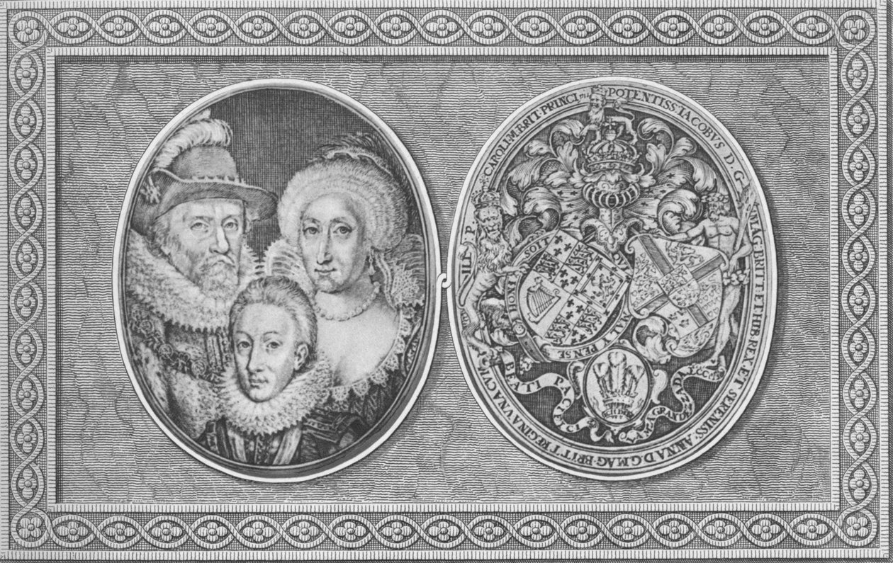 James I Anne von Dänemark und Henry, Prinz von Wales, 1612, 1904 von Simon de Passe