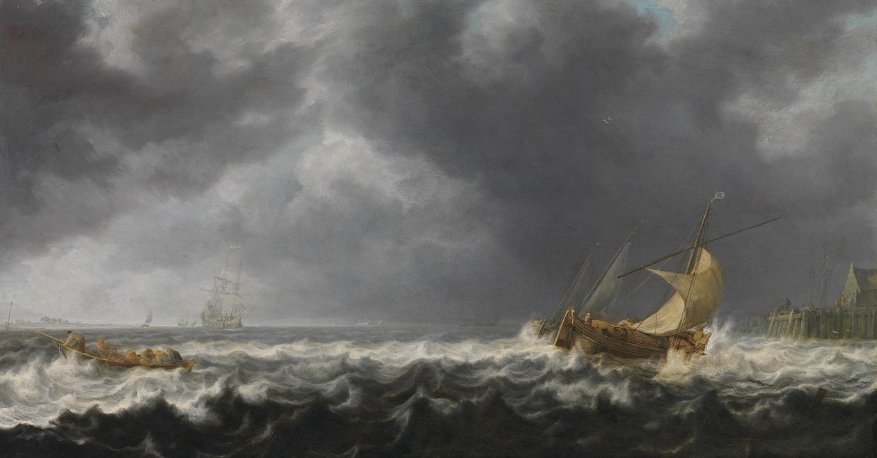 Stürmische See von Simon de Vlieger