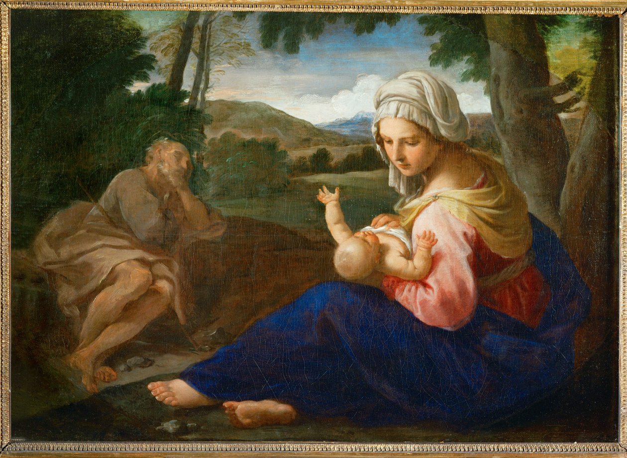 Ruhe auf der Flucht nach Ägypten von Simone Cantarini