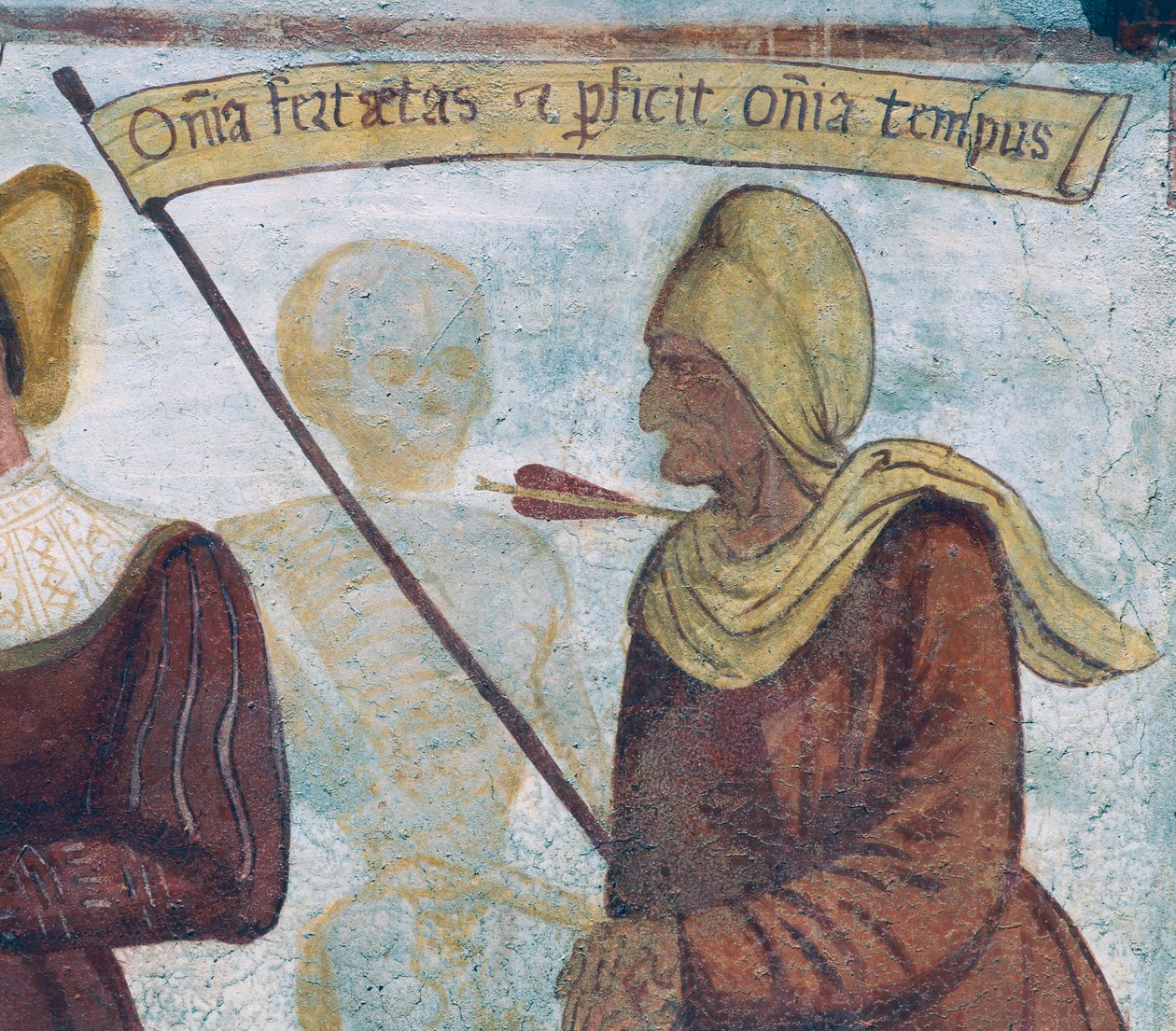 Der Tod mit der alten Frau (Detail) von Simone II Baschenis