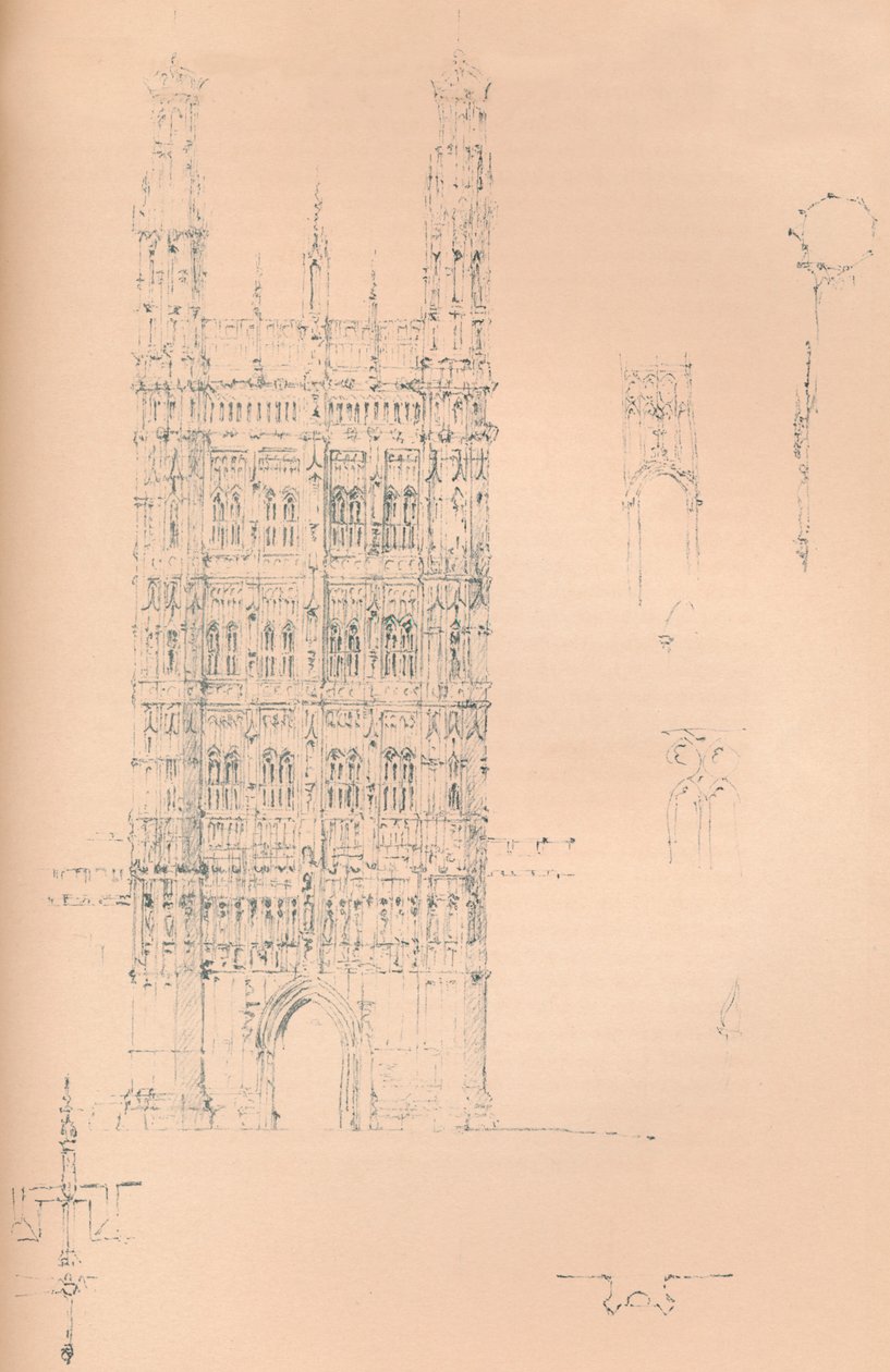 Victoria Tower, Westminster, ca. 1837-1904 von Sir Charles Barry