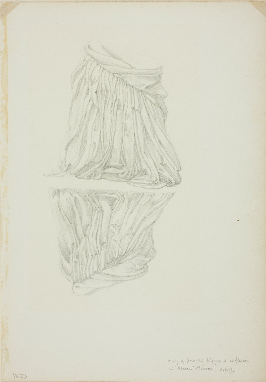 Verhüllte Figur und Reflexion, Studie für Spiegel der Venus von Sir Edward Burne Jones