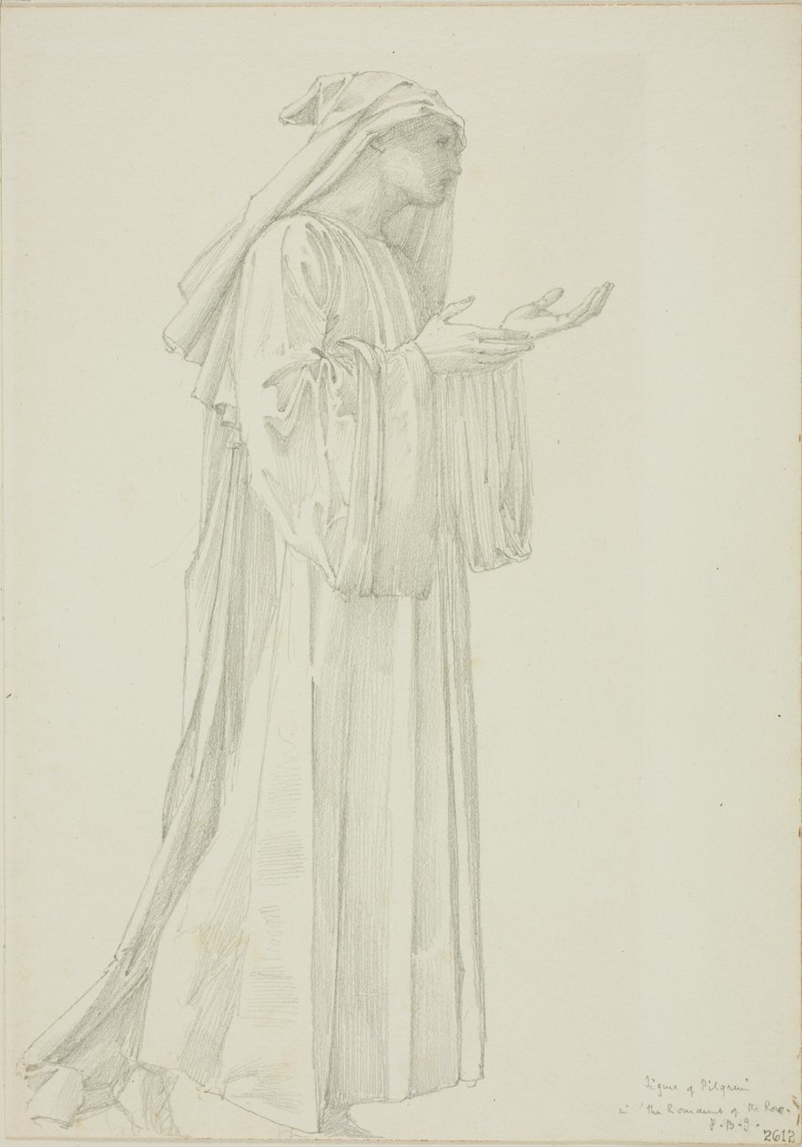 Figur eines Pilgers in Romaunt of the Rose von Sir Edward Burne Jones
