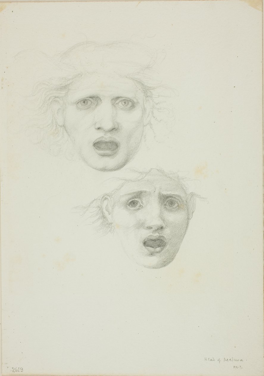 Kopf der Medusa, zwei Studien für Rondanini Medusa von Sir Edward Burne Jones