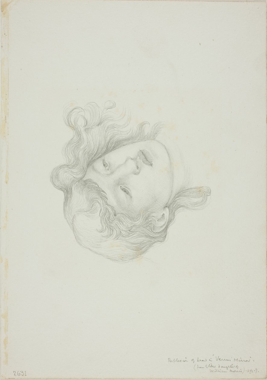 Reflexion des Kopfes, Studie für Spiegel der Venus von Sir Edward Burne Jones