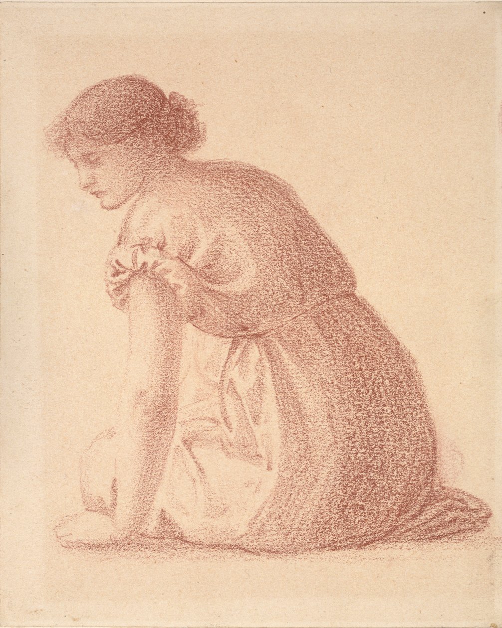 Sitzende Figur einer Frau, spätes 19. Jahrhundert von Sir Edward Coley Burne Jones